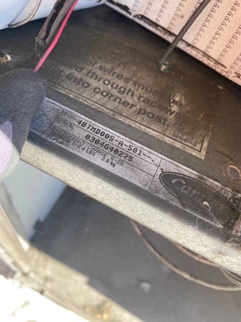 Carrier plate: serial 0304G40875, R22, 6.4 lb.