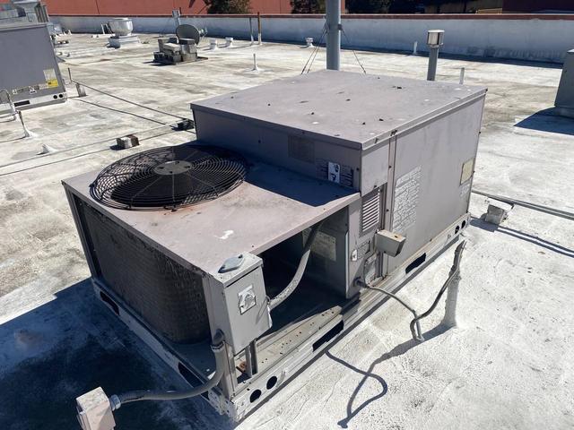 Rooftop package unit and disconnect overview.