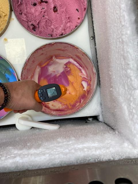 Infrared surface measurement and interior ice.