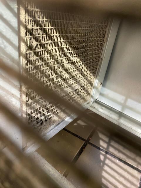 Heavily contaminated condenser coil.
