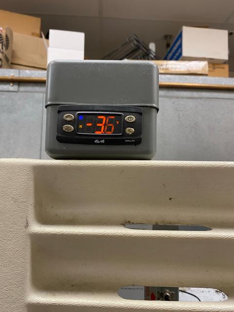 Eliwell EWPlus 974 display: -3.6°F.