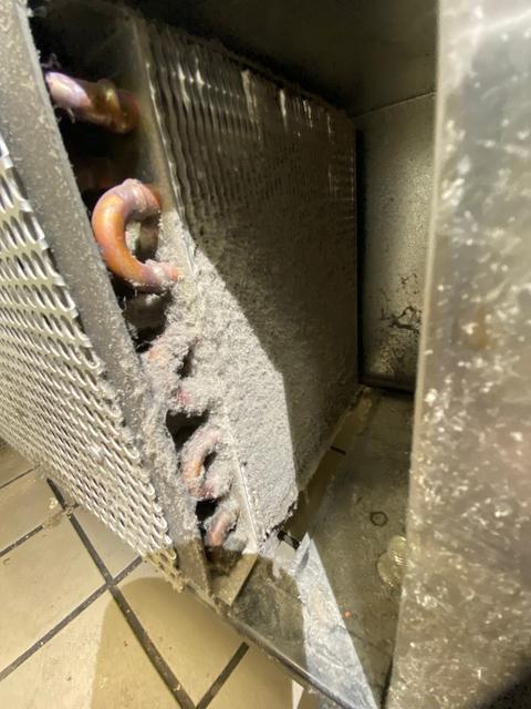 Dust and debris at the condenser.