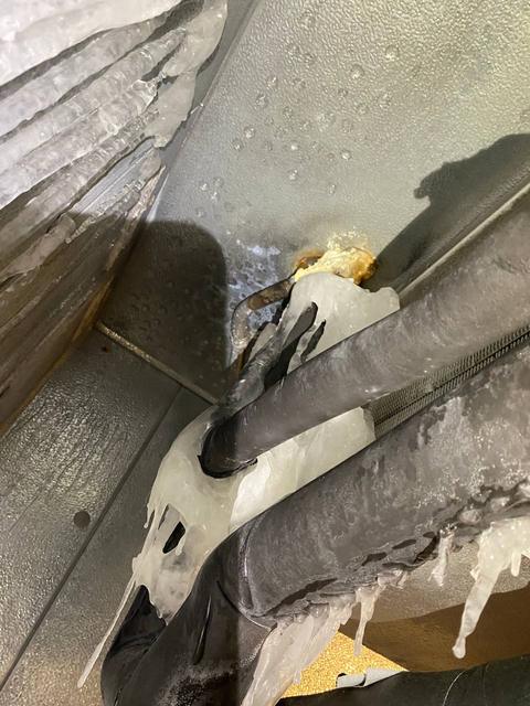 Ice at line penetration.