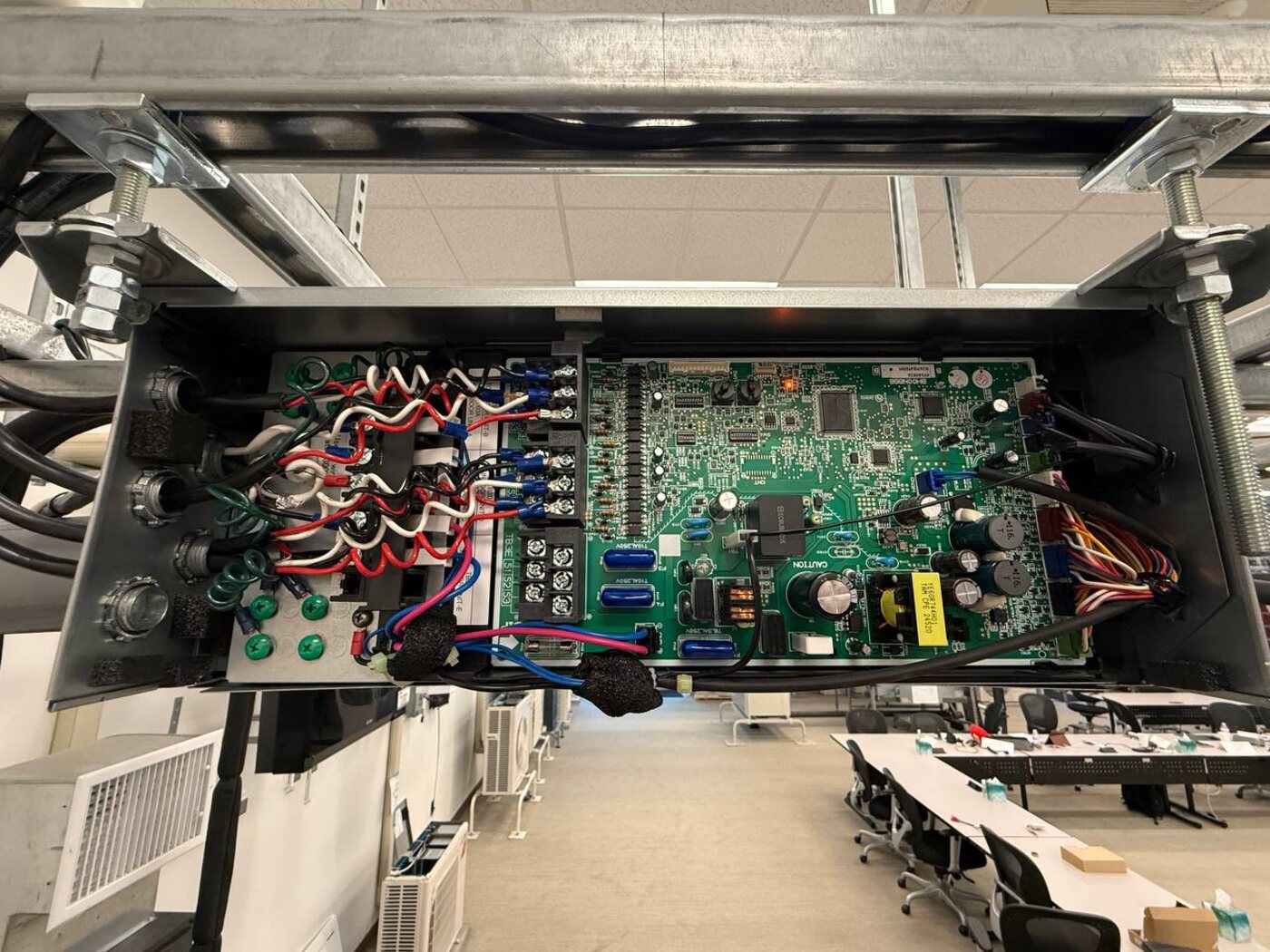 Mitsubishi inverter control board, traced during Advanced M- and P-Series service training