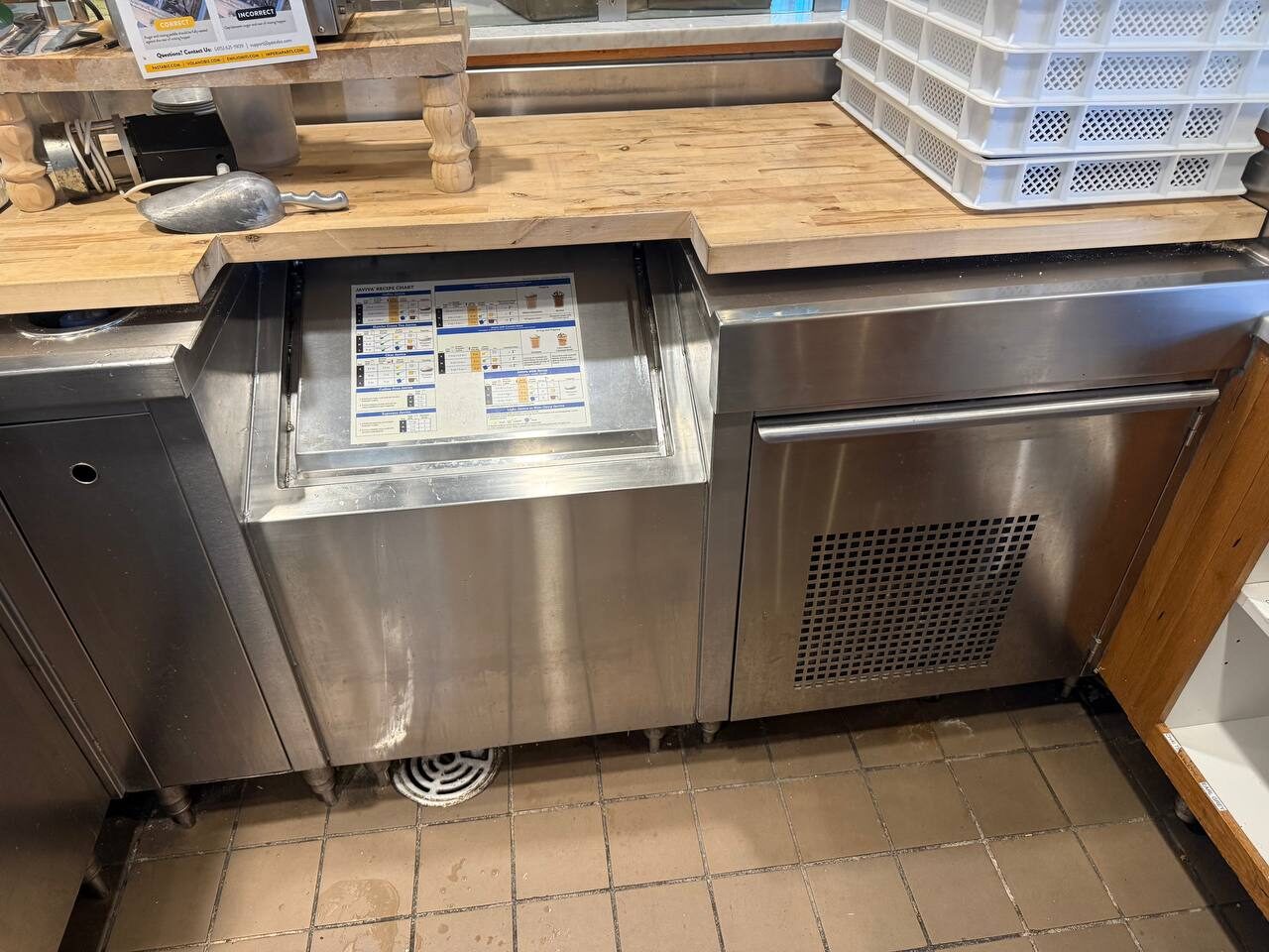 Follett Horizon 700 undercounter ice machine at Cafe 1277 in Walnut Creek.