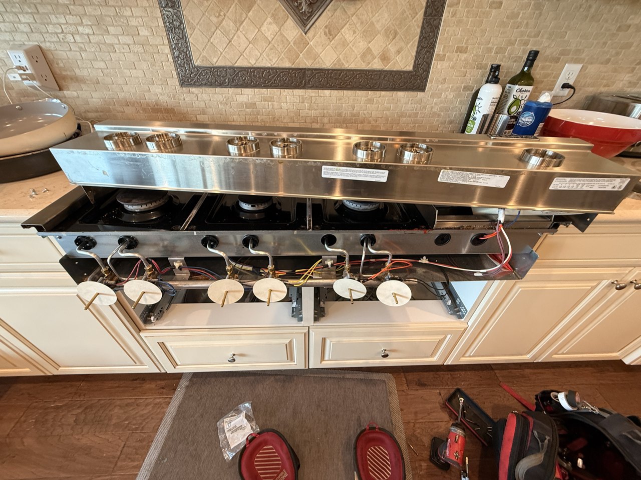 JennAir 48-inch built-in gas rangetop with six burners and a griddle, model JGCP548WP01 repair in Danville, CA by ADRIUM, photo 1