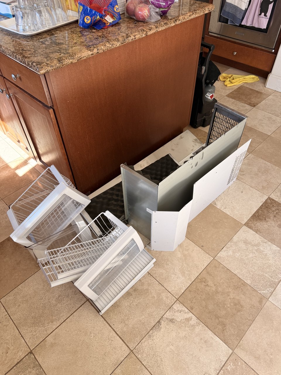 KitchenAid built-in side-by-side refrigerator with the compressor compartment on top repair in Danville, CA by ADRIUM, photo 3