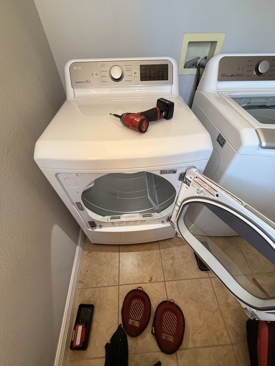 LG SensorDry gas dryer, model DLG7301WE repair in Pleasanton, CA by ADRIUM, photo 2