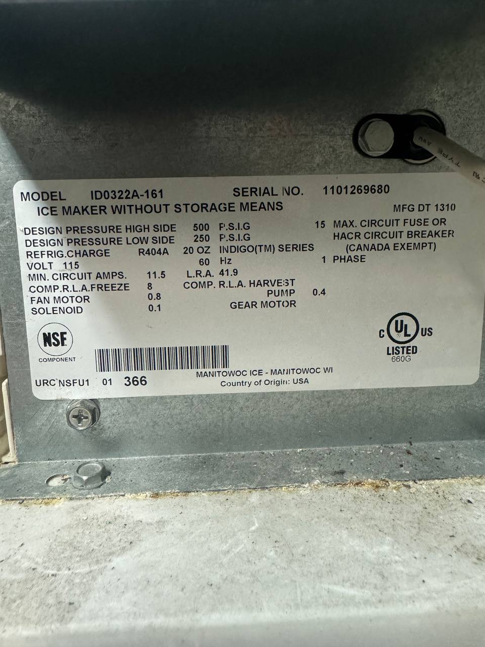 Manitowoc Indigo commercial ice machine repair in Union City, CA by ADRIUM — photo 2