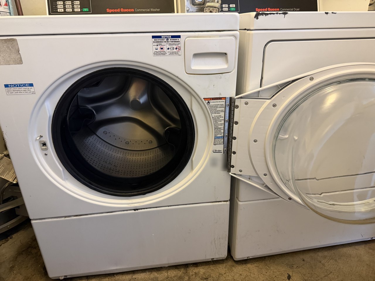 Speed Queen coin-operated commercial front-load washer, model SFNNCRSP115TW02 (Alliance Laundry Systems) repair in Fremont, CA by ADRIUM, photo 4